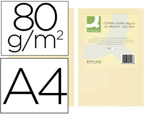 Papel de cor q-connect din a4 80 gr creme embalagem de 500 folhas , Q-connect , 72053 , 5705831162648